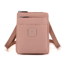 Lerretstelefonveske for kvinner, liten crossbody-veske med glidelås Rosa
