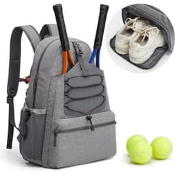 Rummelig tennistaske med skorum Grå