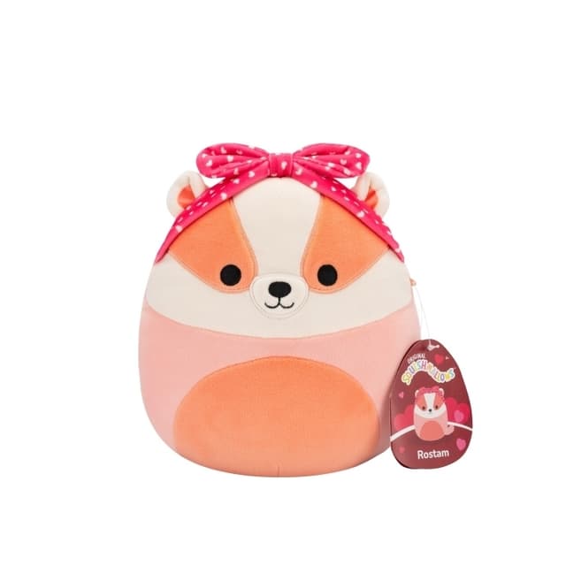 Squishmallows 19 cm Hjärta plysch - Rostam grävling