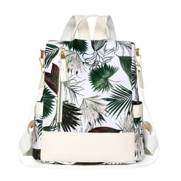 Monipuolinen sininen reppu - Tyylikäs PU-nahan ja nailonin sekoitus Ruohon väri