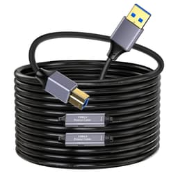 NÖRDIC USB 3.0 Aktiv Skrivarkabel - 10m USB A till USB B 3.0 Kompatibel med skrivare, konferenskamera, dockningsstation, hårddisk och mer