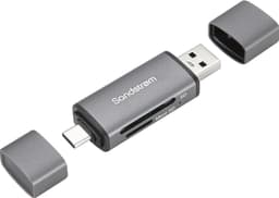 Sandstrøm 2-i-1 USB-C/USB-A SD kortleser