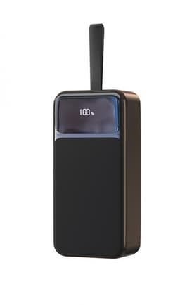 Powerbank 30000mAh 22.5W PD Fast Charging m. digitalt display, sort