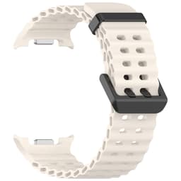 Silikon Ocean Band Kompatibel med Samsung Watch8 og Watch8 Classic Hvit+svart