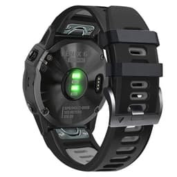Silikone urrem, tofarvet design Sort+grå 26 mm