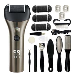 Digital Display 3-Speed Elektrisk Fot Callus Remover Kit - 10 Deler Pistol Black