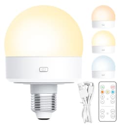 Ladattava LED-kiekkolamppu 3 värilämpötilalla ja kaukosäätimellä E26/E27 lampun pidike