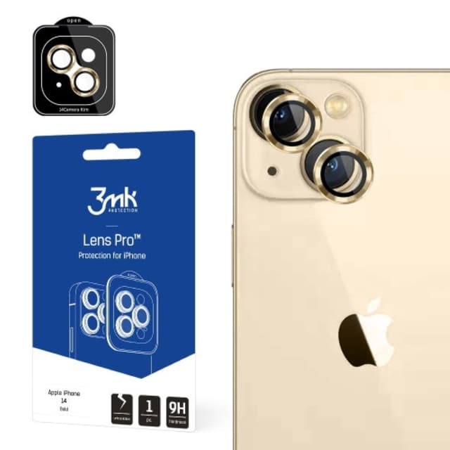 3mk iPhone 14 Guld HybridGlass Kameralinskydd