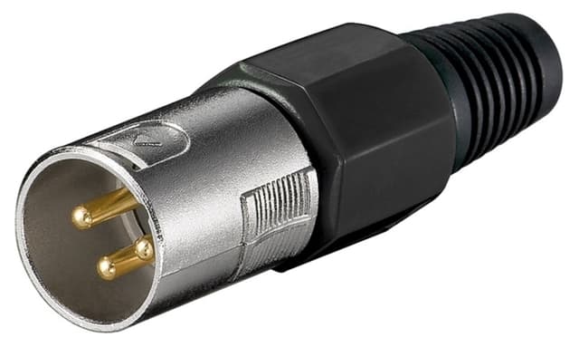 Goobay Mikrofonkontakt, 3 Pin med guldpläterade kontakter och skruvad dragavlastning