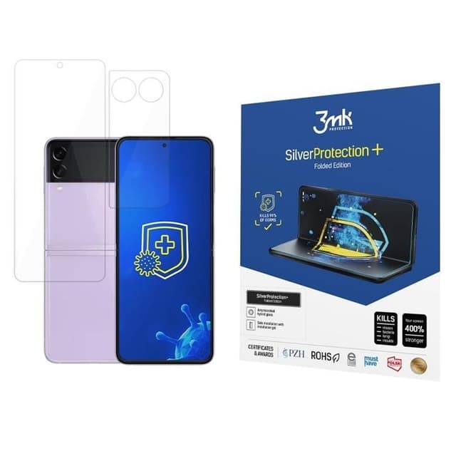 3MK Galaxy Z Flip 3 Plastfilm skärmskydd Silver Protection+