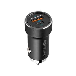 Forever Billaddare USB 2.4A Till USB-C 45W PD - Svart