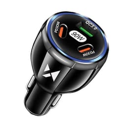 Wozinsky Billaddare 2x USB-C 1x USB-A 90W PD QC - Svart