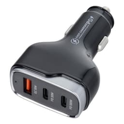 Billaddare USB-C USB QC/2x USB-C - Svart