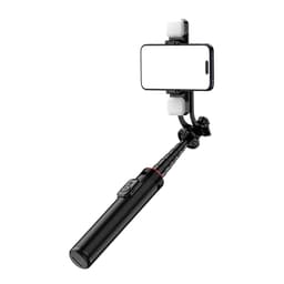 Selfiestick Teleskopstativ 1,3 m Auminium legering med dobbelt lampe