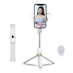 Selfiestick / Tripod fjärrkontroll med LED light - Vit