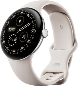 Google Pixel Watch 4 smartklokke 45mm WiFi (sølv/porselen)
