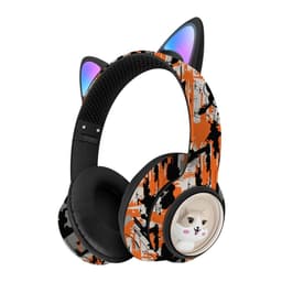 Trådløse On-Ear-hodetelefoner med katteøre, Bluetooth, FM-radio, hodesett med mikrofon - Oransje