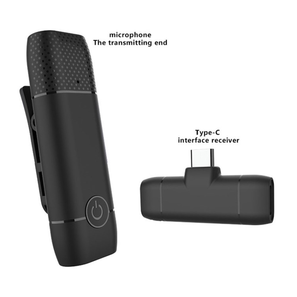 Trådlös Mikrofon Lavalier för streaming av vloggning livesändning - USB-C