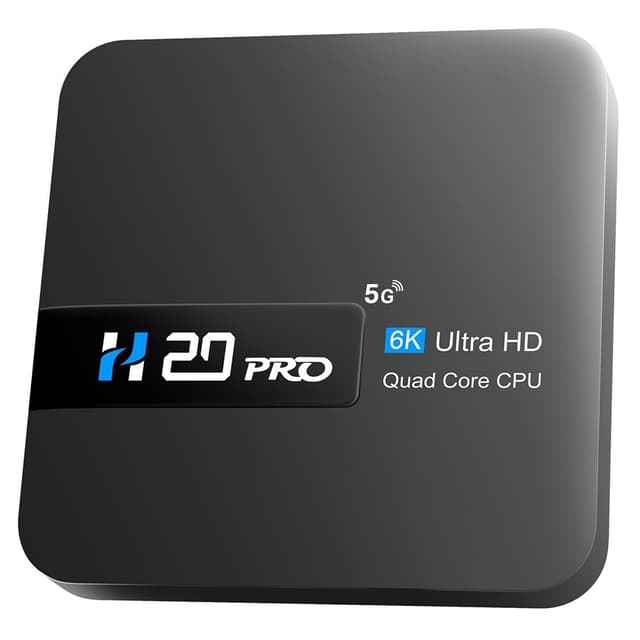 H20 Pro Smart TV Box Android 10.0 6K Ultra HD Media Player med fjärrkontroll