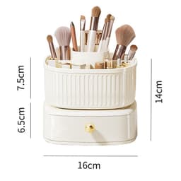 Organiser din makeup Roterende makeup-organisator med skuffeopbevaringsstativ