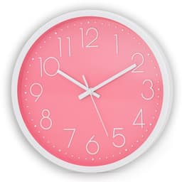 Vægur i30,5 cm diameter Ur (hvid - pink)