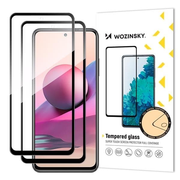 [2 PACK] Wozinsky Full Glue Härdat glas Xiaomi Redmi Note 10 / 10S - Svart
