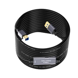 NÖRDIC USB 3.0 Aktiv Printerkabel - 5m USB A til USB B 3.0 Kompatibel med printer, konferencerkamera, dockingstation, harddisk og mere