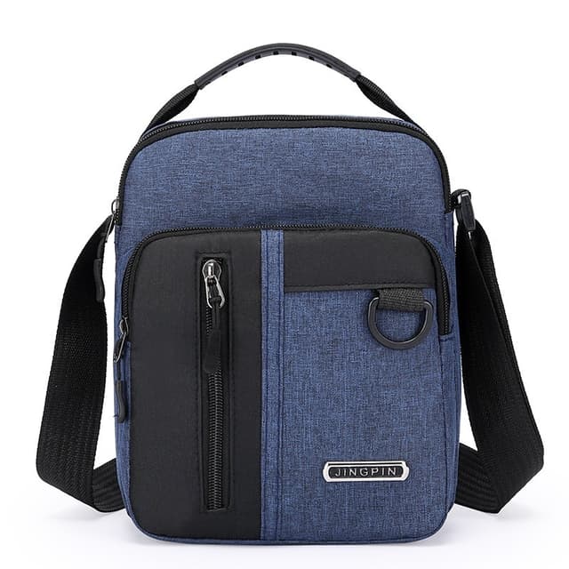 Axelremsväska i kanvas för män, Casual axelväska Crossbody väska Blå