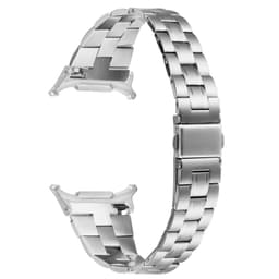 Slank urrem i rustfrit stål med tre perler, kompatibel med Samsung Galaxy Watch 8 Sølv
