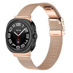 Samsung Watch8 Milanese Remme i Rustfrit Stål Med Skildpadde Spænde Tilbehør PinkGold