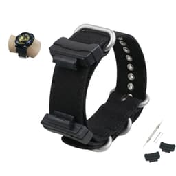 Casio G-SHOCK Canvas Nylon klokkerem for GD/GAGLS-100/120/DW5600 Svart + Sølv