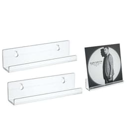 Läpinäkyvä akryyli seinähylly - 2-pack vinyylilevyille, käsikirjoille ja valokuville