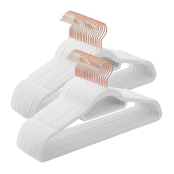 Galgar med sammet 50-pack - Vit med roséguldfärgade detaljer