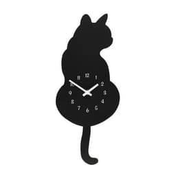 Väggur Svart Katt