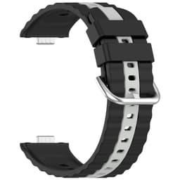 Kaksivärinen silikoniranneke Huawei Watch Fit 4, Fit 4 Pro ja Fit 3 -älykelloille Musta + harmaa