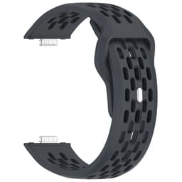 Silikonrem med hullmønster og spenne i rustfritt stål, kompatibel med Huawei Watch Fit 4, Fit 4 Pro og Fit 3 Grå