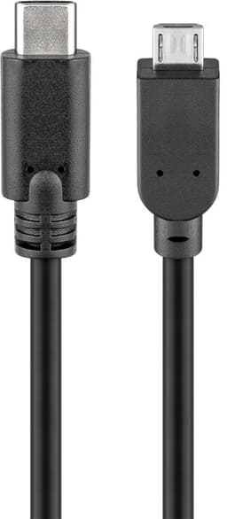 USB 2.0-kabel USB-Ctill Micro-B 2.0, svart