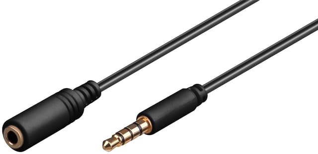 Forlængerkabel til hovedtelefoner og lyd AUX, 4-pin 3,5 mm slim, CU