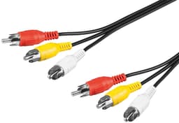Kabel för komposit ljud-videoanslutning, 3x RCA
