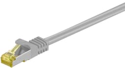 RJ45 patchkabel S/FTP (PiMF), 500 MHz, med CAT 7 råkabel, grå, 0,25 m