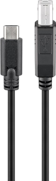 USB-C till B-kabel, svart