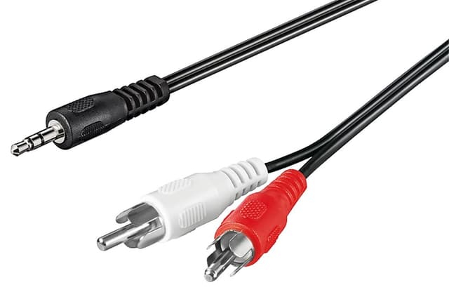 Ljudadapterkabel AUX, 3,5 mm jack till stereo RCA-kontakt