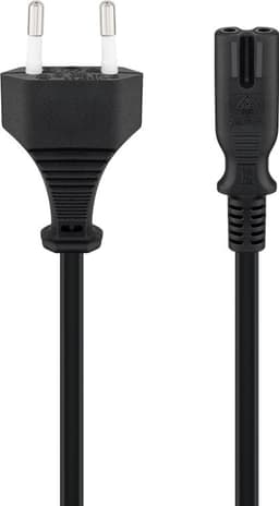 Tilslutningskabel med Euro-stik, 3 m, sort