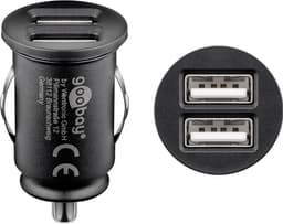 Dobbelt USB-biloplader (12 W)
