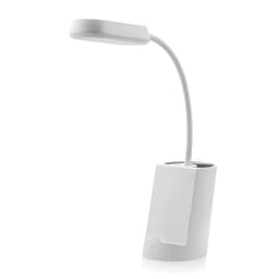 Fleksibel LED bordlampe med penholder og telefonholder til studerende Hvid