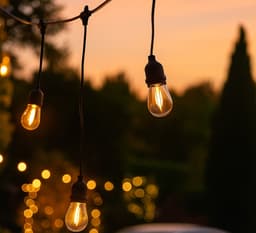 LY Sweden Ljusslinga utomhus med hängande socklar 10m med 20 lampor med utbytbara LED-lampor