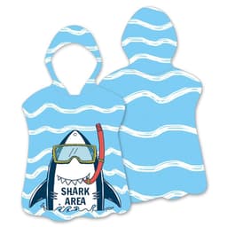 Hood Cape Kylpypyyhe Kylpytakki Poncho, 60x60cm - Stripe / Shark