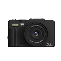 4K Vlog Micro Single Camera med roterende skærm – 75 MP, 18x zoom, hvid Sort