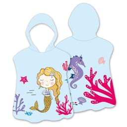 Hood Cape Kylpypyyhe Kylpytakki Poncho, 60x60cm - Coral Mermaid