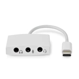 Nedis USB-C™ Adapter | USB 2.0 | USB-C™ Hann | 3.5 mm Hun | 0.10 m | Rund | Nikkel belagt | ABS/PVC | Hvit | Boks